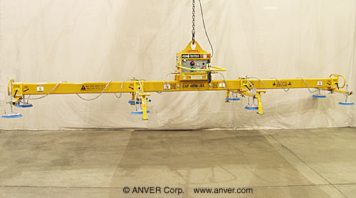 ANVER Eight Pad Electric Powered Vacuum Lifter for Lifting & Handling Steel Sheet and Plate 25 ft x 8 ft (7.6 m x 2.4 m) up to 4000 lb (1814 kg)